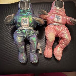 Intel Inside Pentium II Space Man Bunny People, Set of 2,  Plush 8" Dolls, Used.